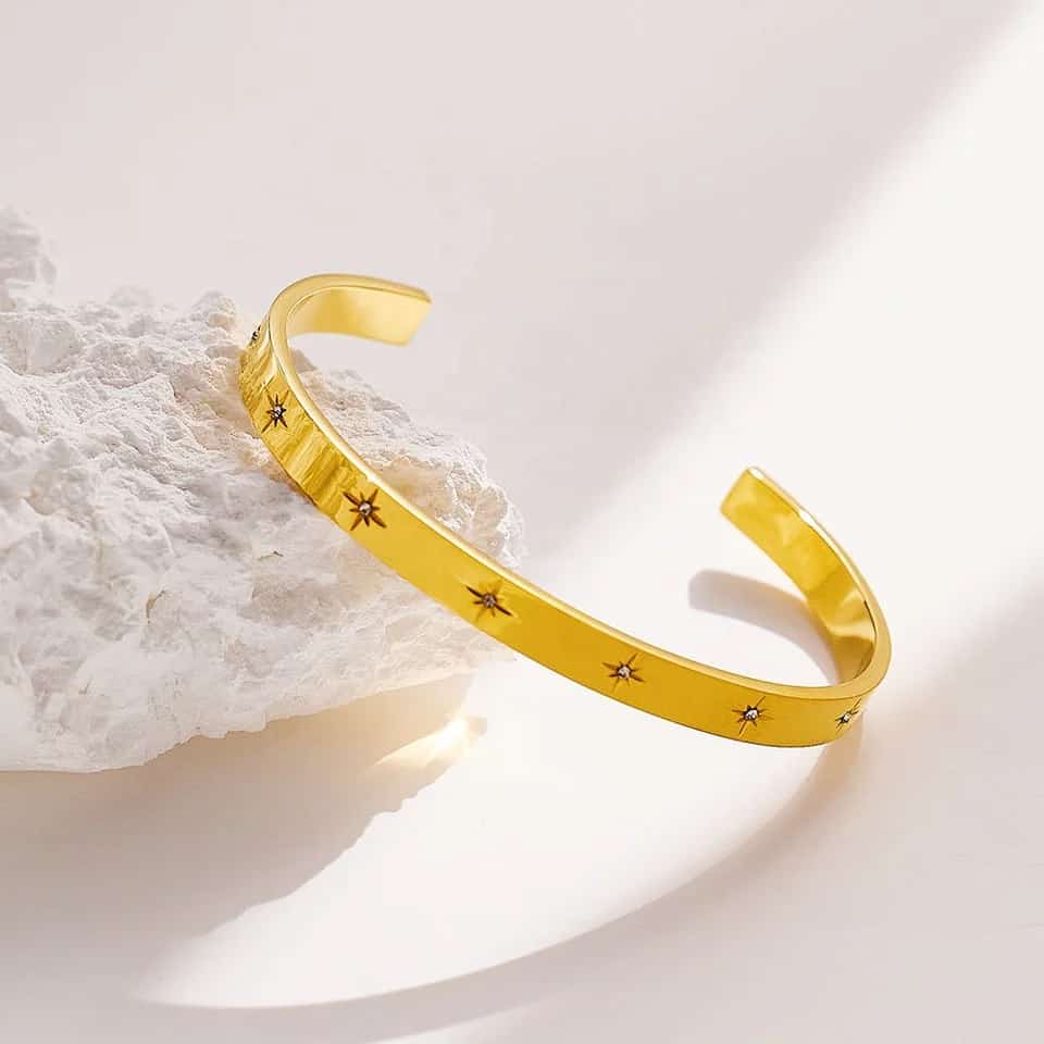 Star Gold Cuff Bangle