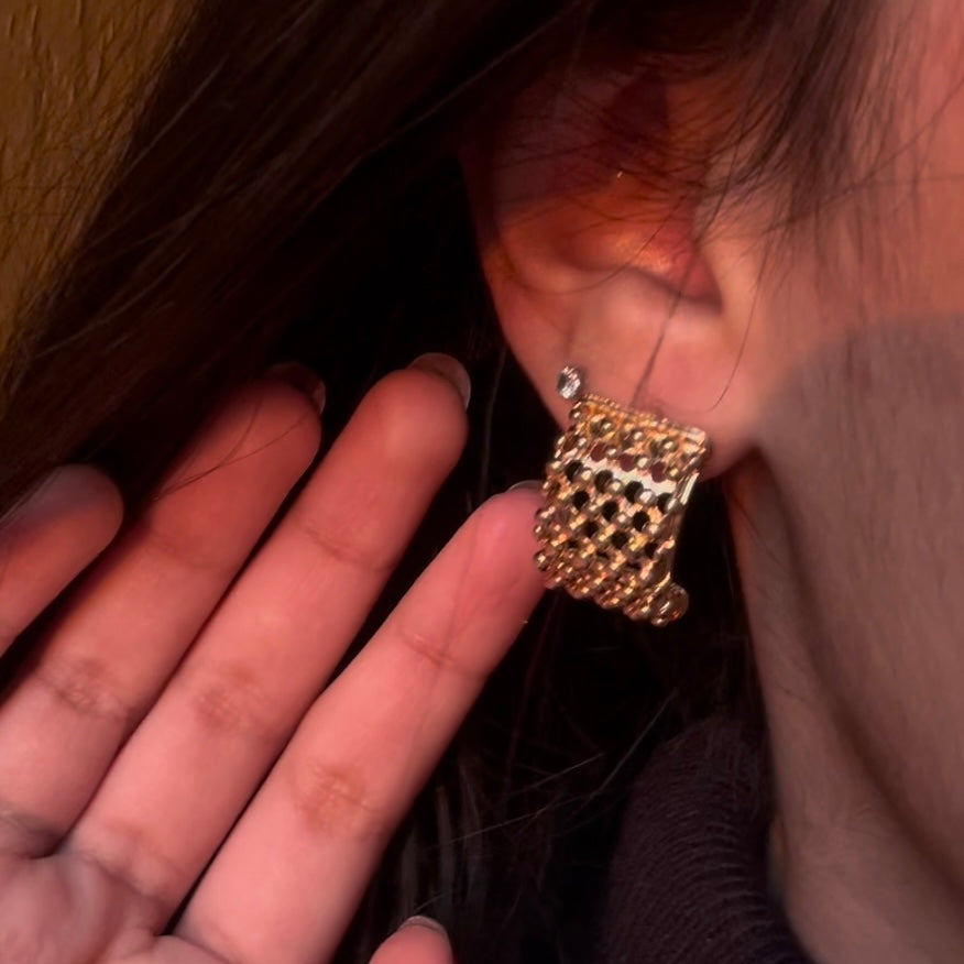 MIA Net Hoop Earrings (Gold)