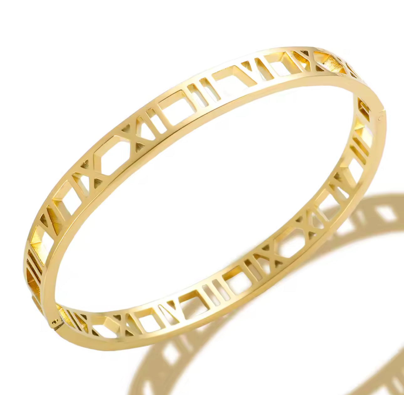 Roman Numerals Hinge Bangle