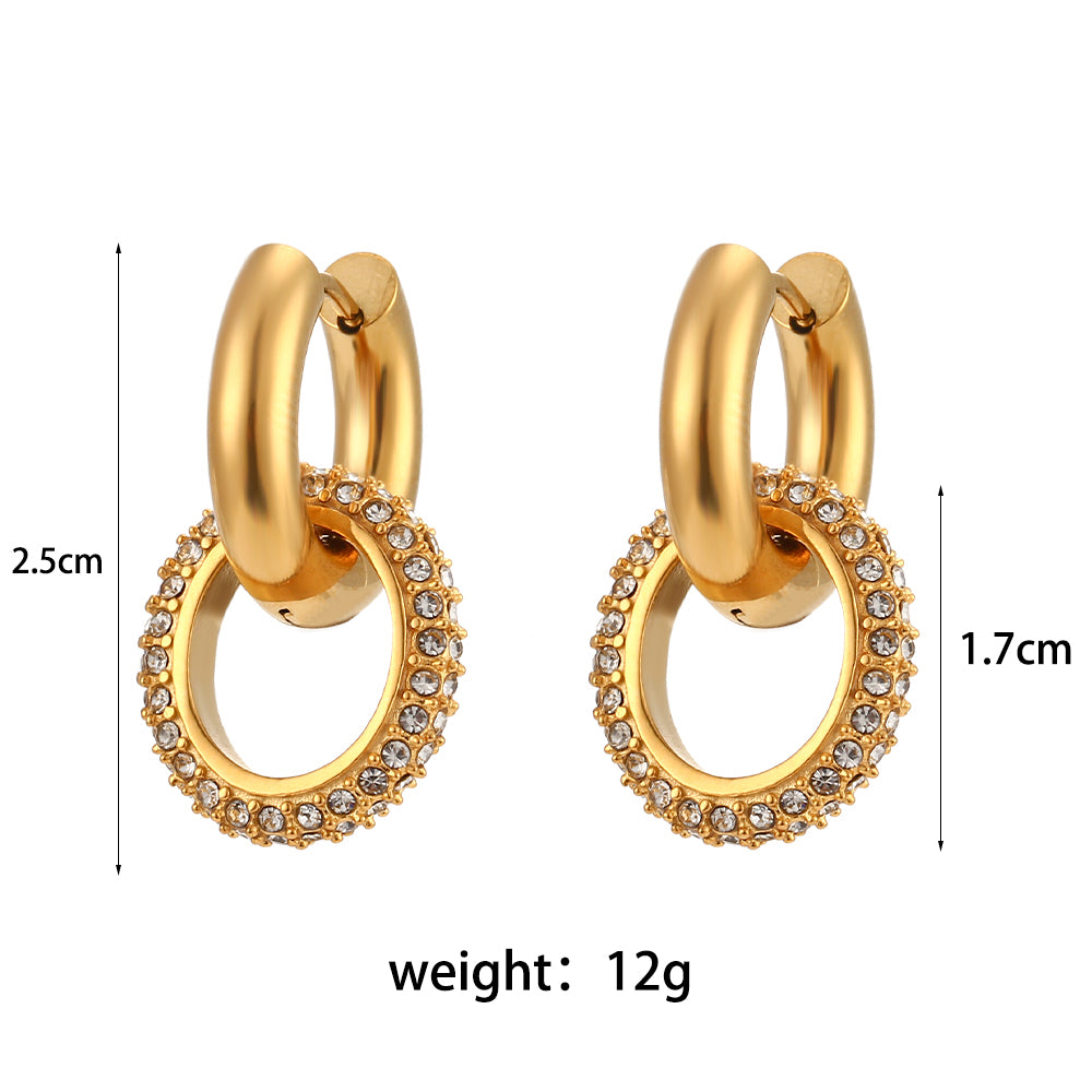 Twine Zirconia Hoop Earring