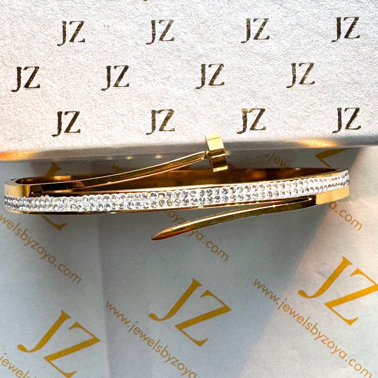 Double Crystal Nail Bangle