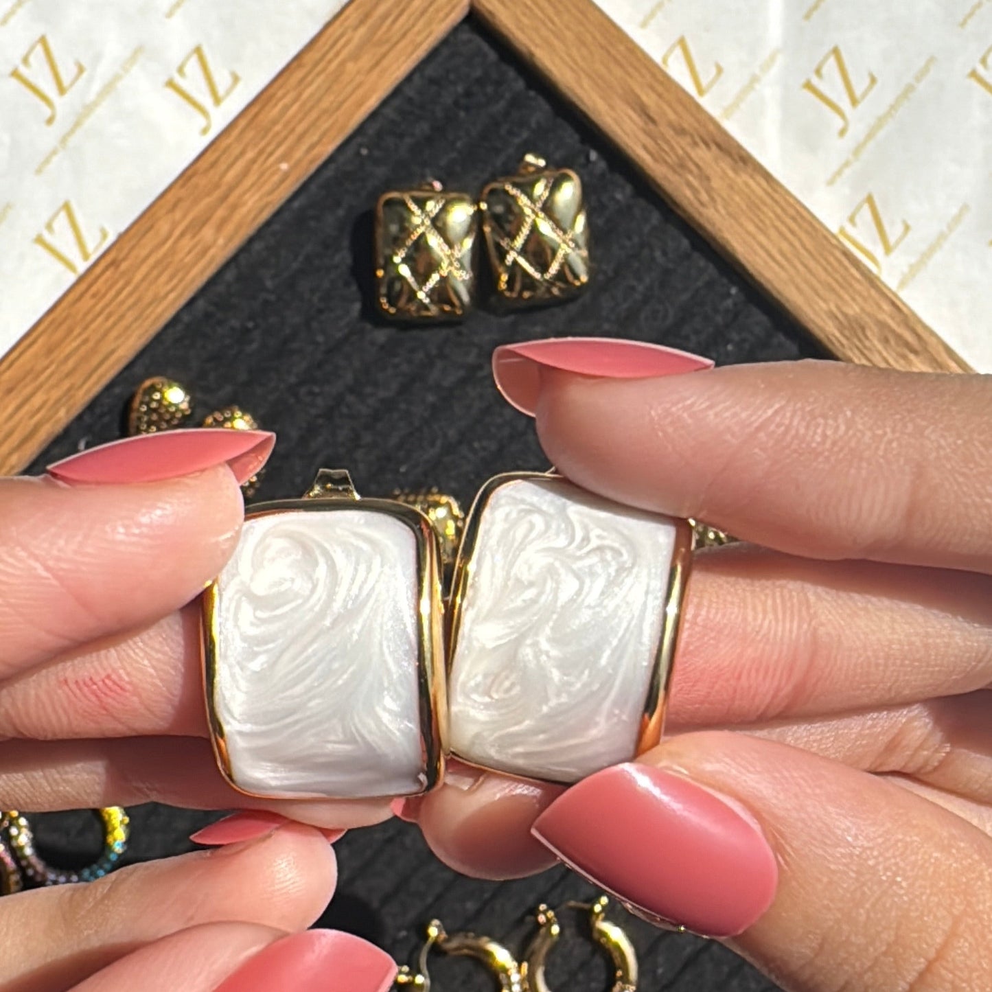 Enamel Pattern Earrings