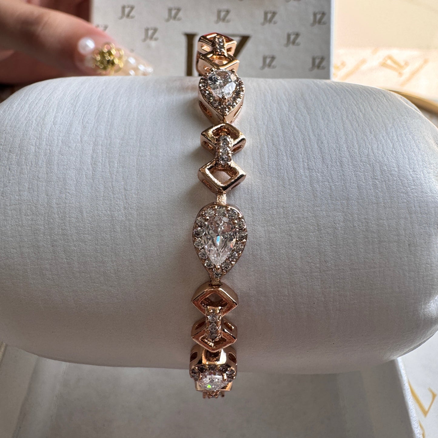 Gold Small Teardrop CZ Bracelet