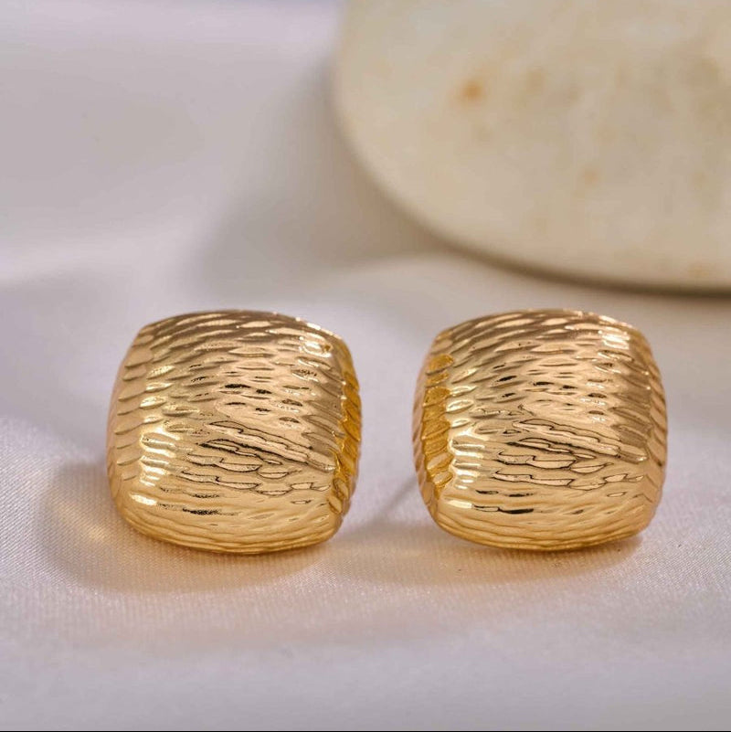 Elegant Textured Gold Earrings