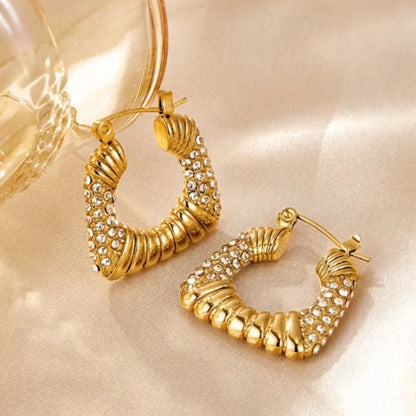 Chunky Zircon Hoop Earrings