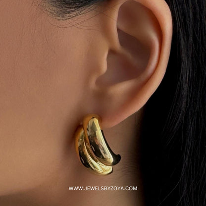 LUNA Gold Cuff Earrings