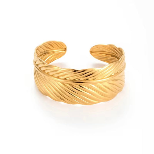 Vintage Leaves Gold Cuff