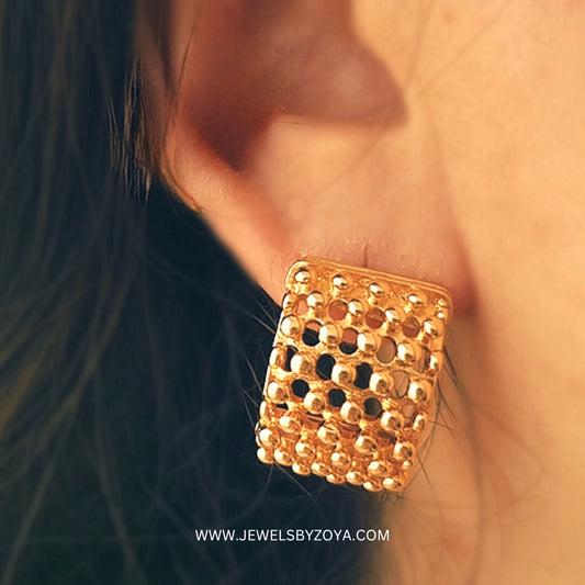 MIA Net Hoop Earrings (Gold)