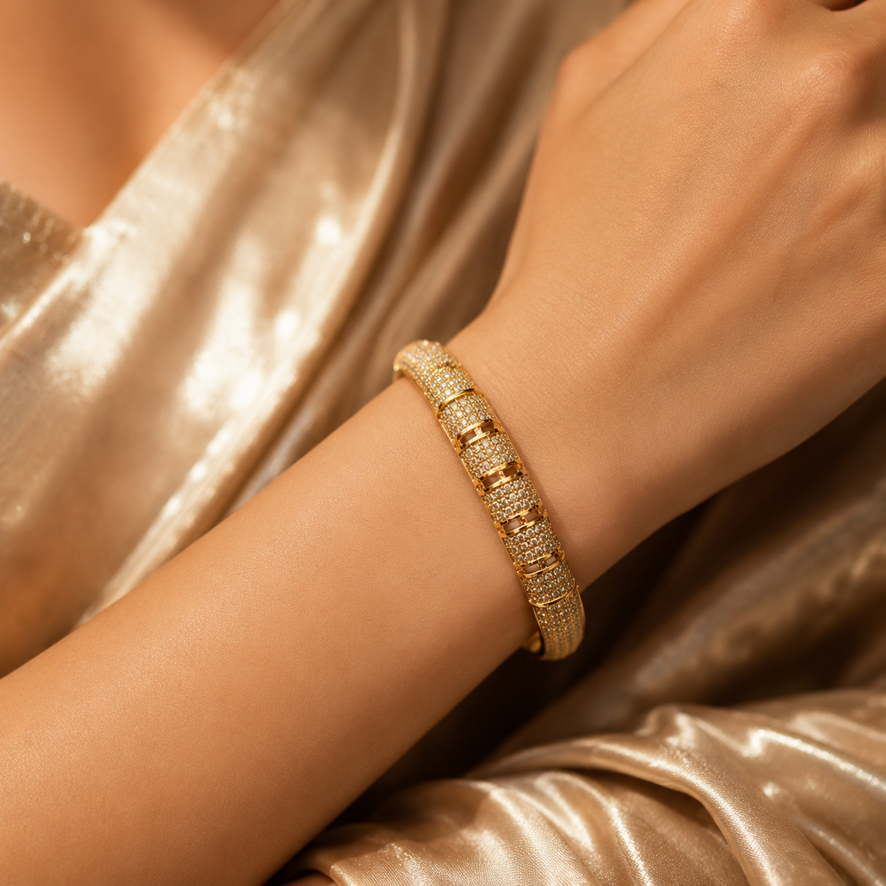 Full Pavé Gold Bracelet