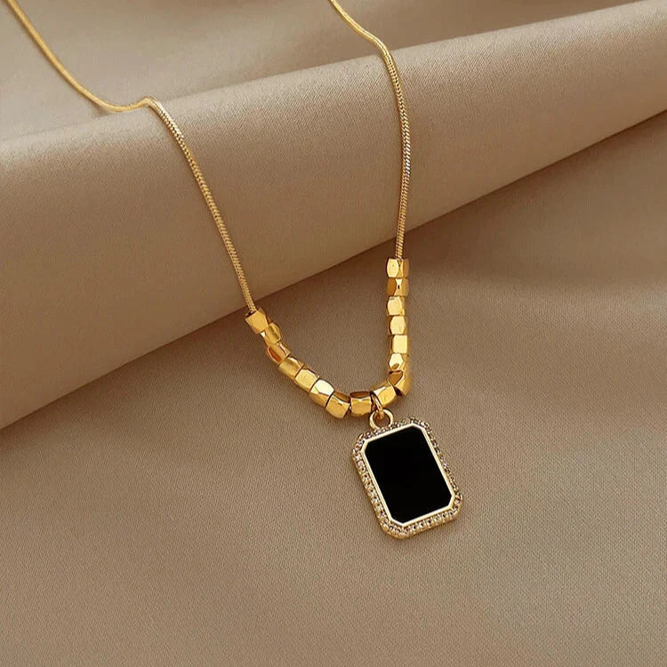 Black Cubic Zirconia Pendant Necklace