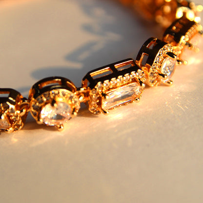 Sparkling Gold-Plated Cubic Zirconia Bracelet