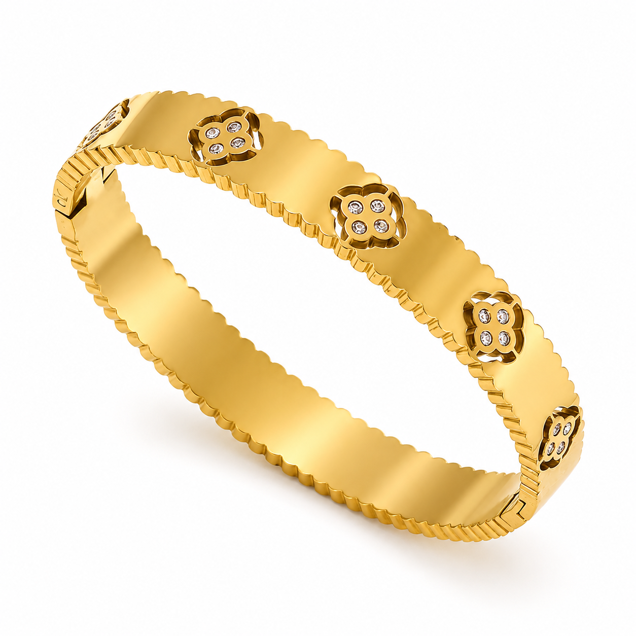 Zircon Clover Bangle