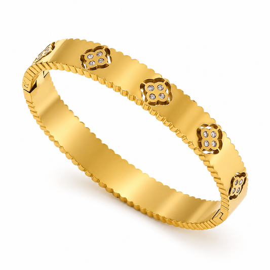 Zircon Clover Bangle