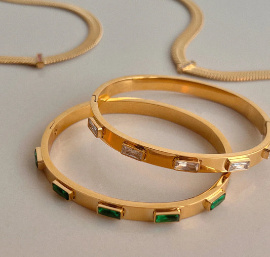 Elegant Gemstone Bangles