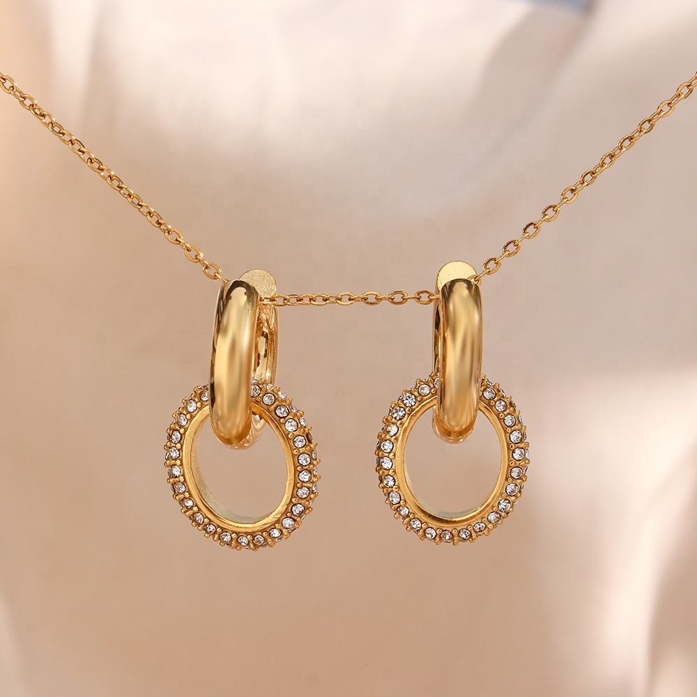 Twine Zirconia Hoop Earring