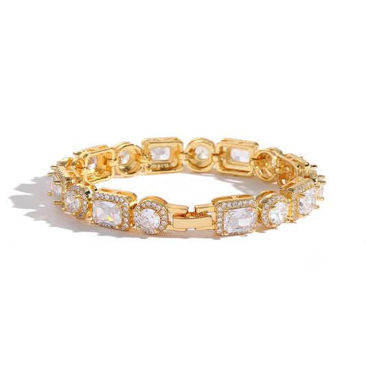 Sparkling Gold-Plated Cubic Zirconia Bracelet