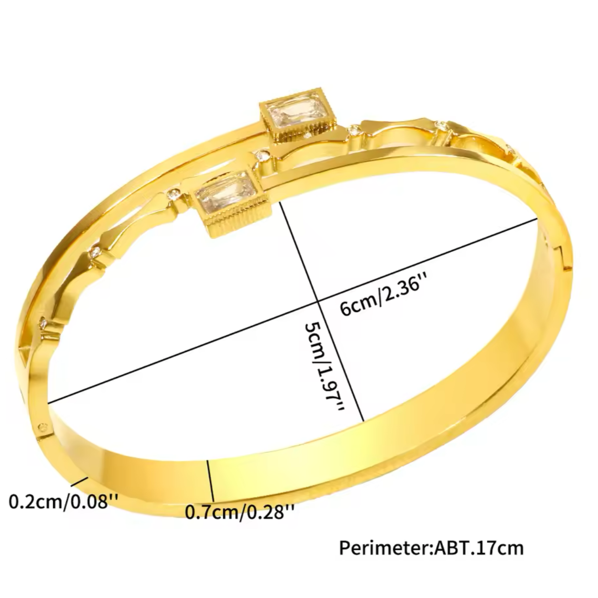 Zircon Gold Plated Bangle