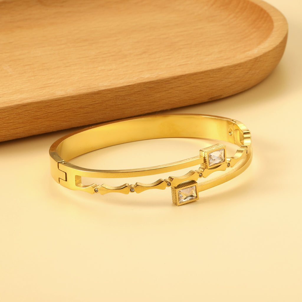 Zircon Gold Plated Bangle