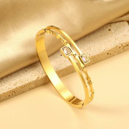 Zircon Gold Plated Bangle