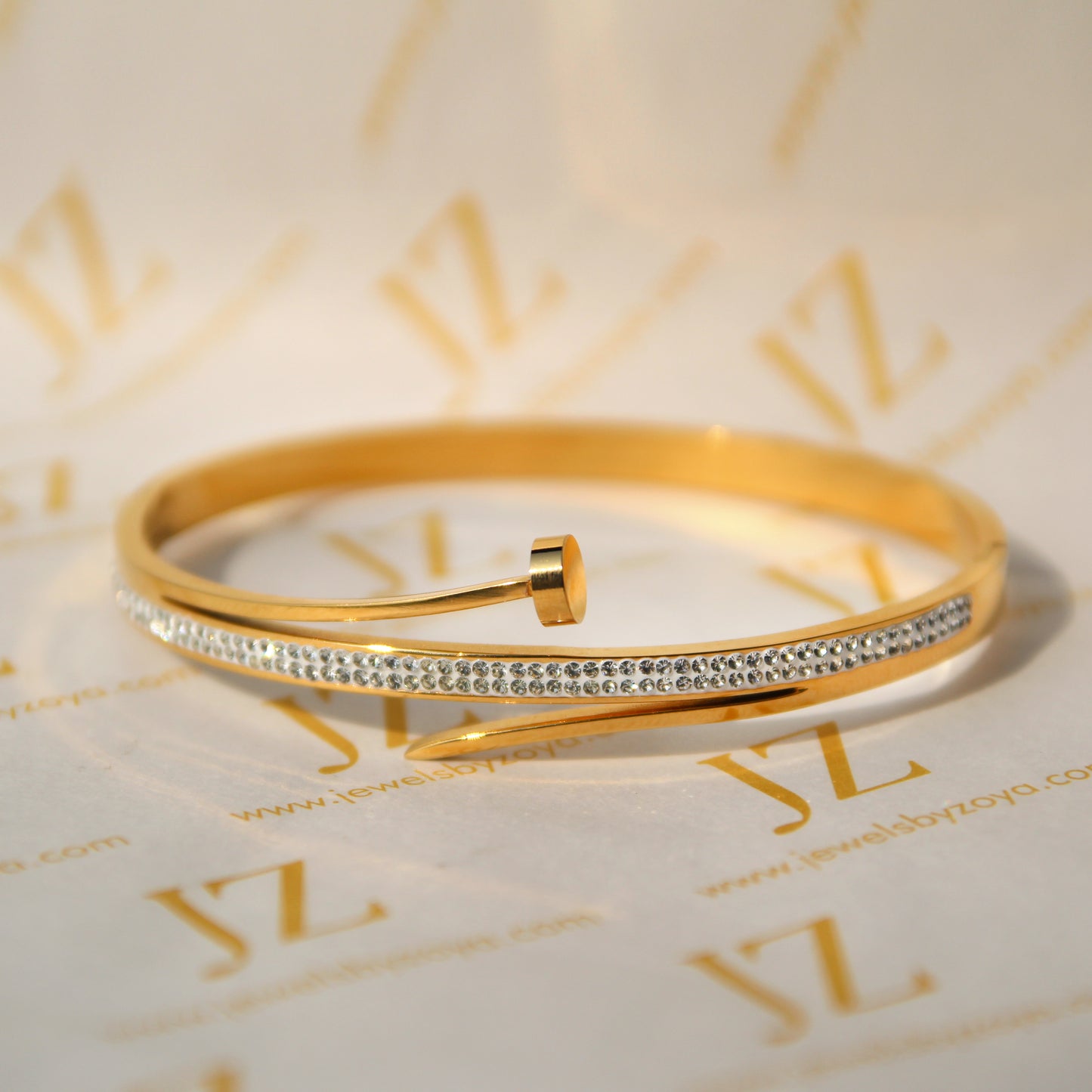 Double Crystal Nail Bangle
