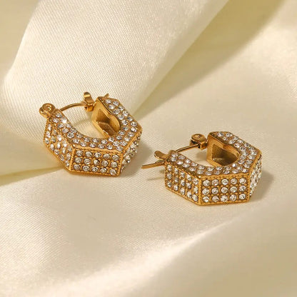 Crystal Hexagon Hoops