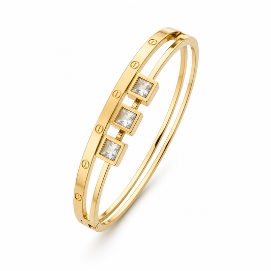 Luxe Trio Crystal Bangle