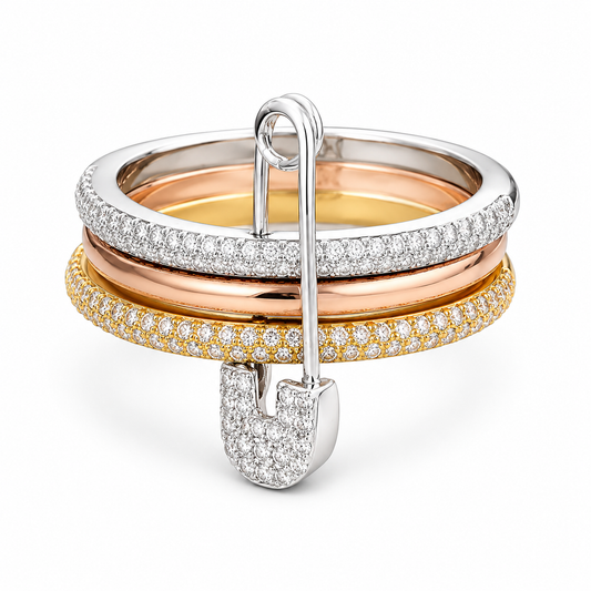 Safety Pin Stack Ring