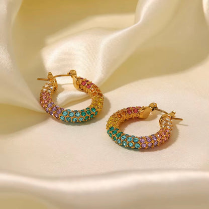 Multi-Color Zircon Hoops