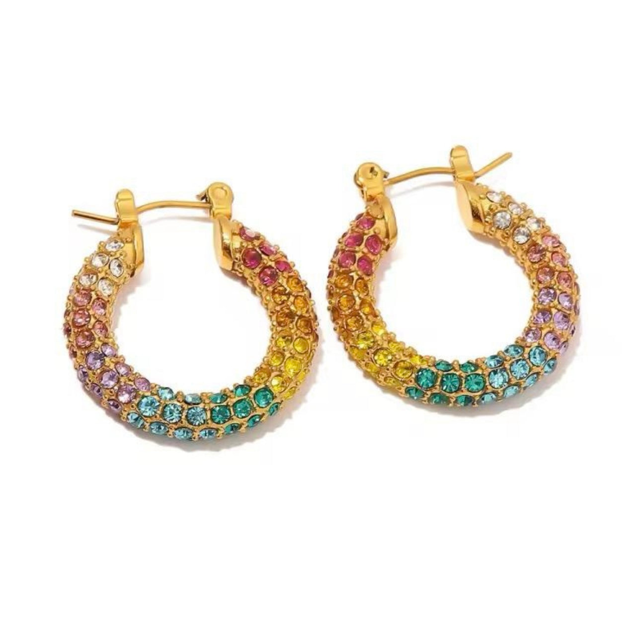 Multi-Color Zircon Hoops