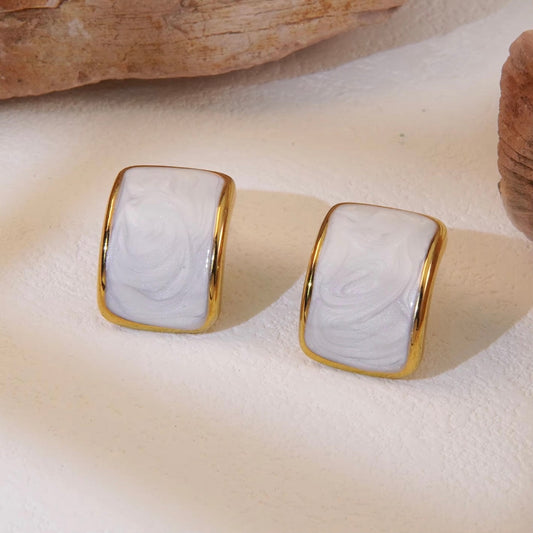 Enamel Pattern Earrings