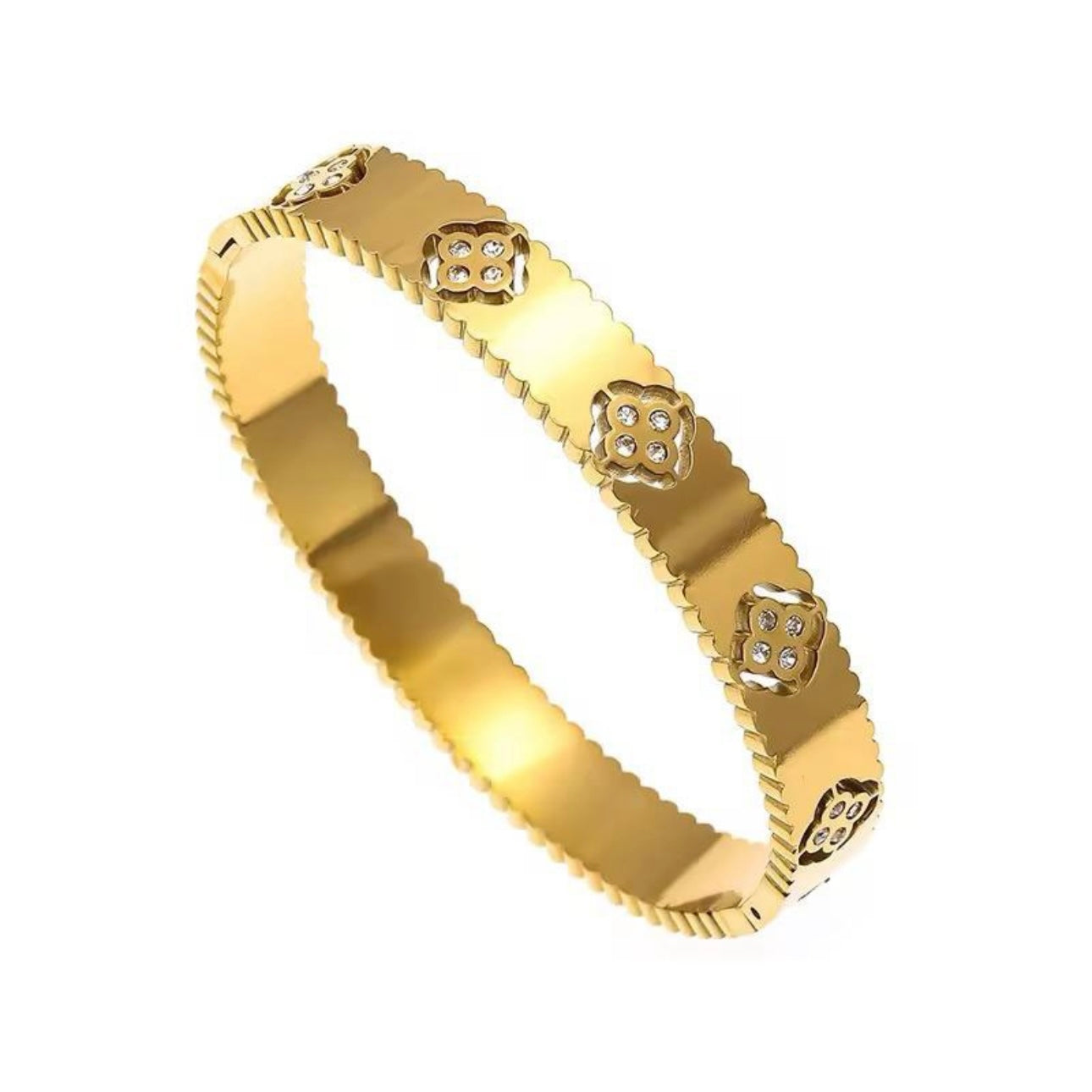 Zircon Clover Bangle