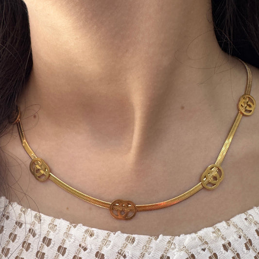 CC Golden Snake Chain Pendant