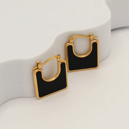 Pearl Square Hoop Earring