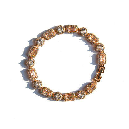 Sparkling Gold-Plated Cubic Zirconia Bracelet
