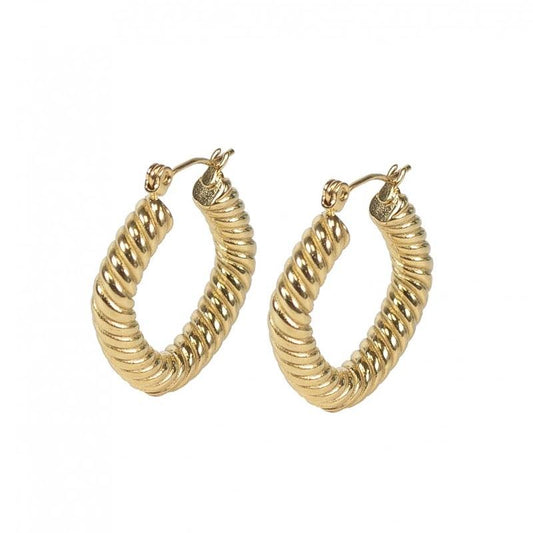 Natalie - Gold Twisted Hoops