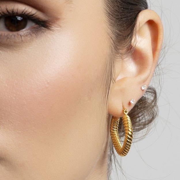 Natalie - Gold Twisted Hoops