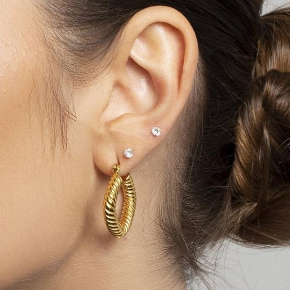 Natalie - Gold Twisted Hoops