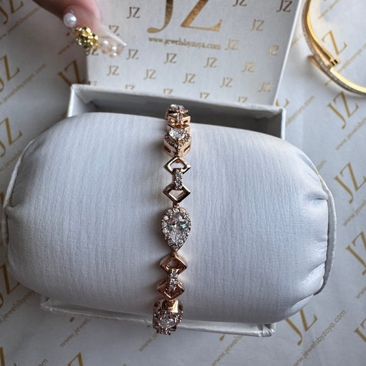 Gold Small Teardrop CZ Bracelet