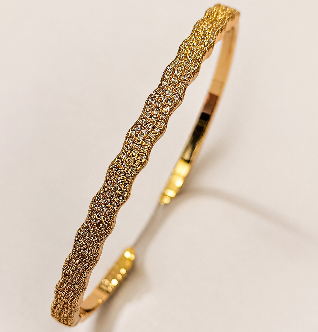 Textured Wave Gold Bracelet