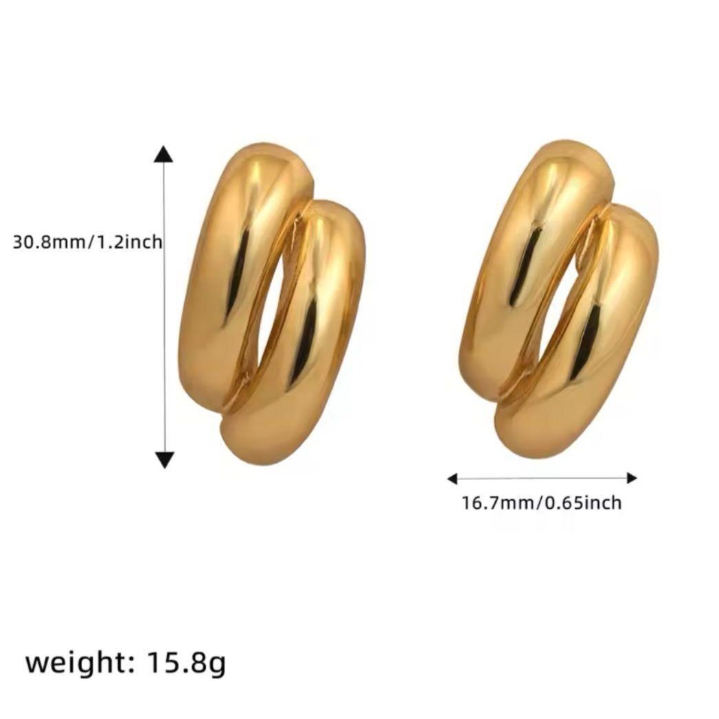 LUNA Gold Cuff Earrings