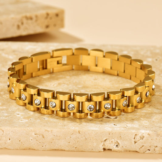 Zircon Gold Watch Strap