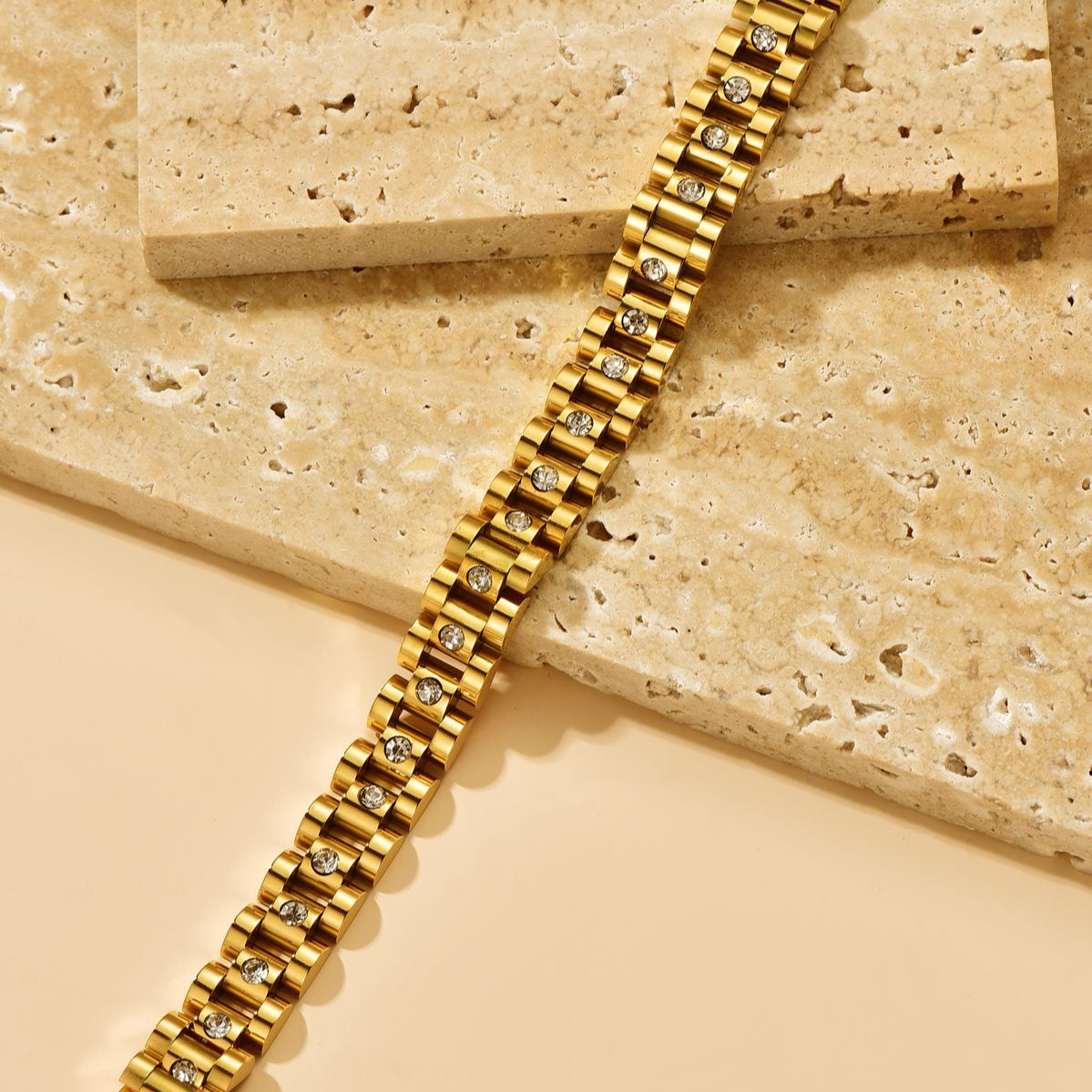 Zircon Gold Watch Strap
