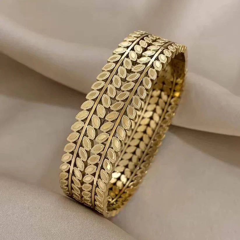 New LuxeLeaf Gold-Plated Kada